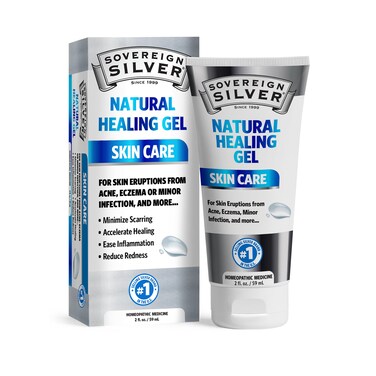 Sovereign Silver Natural Healing Gel - Skin Care for Healing, Redness Reduction, Minimizing Acne Scars &amp; Easing Inflammation - 2oz