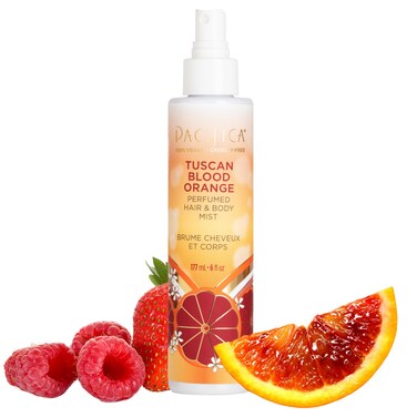Pacifica Hair &amp; Body Fragrance Mist - Tuscan Blood Orange - Sweet Citrus Scented Hair Perfume and Body Spray - Alcohol-Free, Long-Lasting Clean Fragrance, Vegan &amp; Cruelty-Free, 6 Fl Oz
