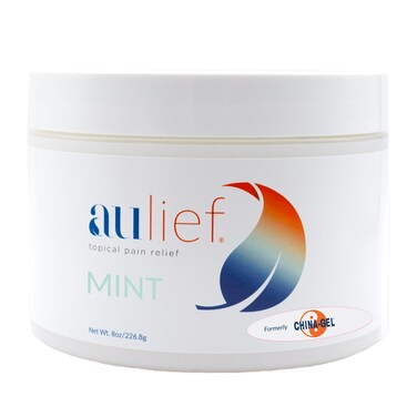 Aulief Topical Pain Relief Cream by China-Gel - for Relief of Neck, Knee, Back, Muscle &amp; Joint Pain, FSA HSA Approved, Mint Green Gel, 8 oz Jar