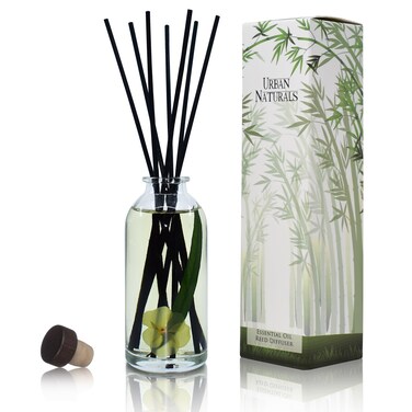 Urban Naturals Lemongrass Verbena Reed Diffuser Scented Sticks Set   (Refresh + Renew) Mind &amp; Body Aromatherapy Collection   Essential Oil Botanical Room Scent