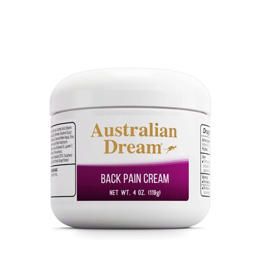 Australian Dream Back Pain Cream - Soothing, Non-Greasy Muscle Pain Relief Cream - Good for Neck, Back, Body, or Muscle Aches - 4 oz Jar