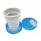 Travel Size Collapsible Drinking Cup and Built in Pill Box Case - Blue (1-Pack)
