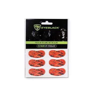 15 Pairs Breathable Eye Strips   Peel &amp; Stick Athletic Eyeblack Stickers for Baseball Football Softball Lacrosse Fans on Game Day   No Mess, Won't Fall Off, Worn by The Pros (Orange Camo)