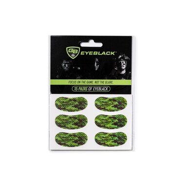 15 Pairs Breathable Eye Strips   Peel &amp; Stick Athletic Eyeblack Strips for Baseball Football Softball Lacrosse Fans on Game Day   No Mess, Won't Fall Off, Worn by The Pros (Green Camo)