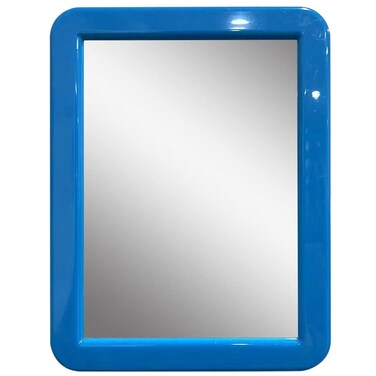 Locker Mirror Magnetic for Boys or Girls Locker, Blue 5" x 7" - Real Glass Magnetic Mirror for School Locker, Office, Home