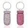 GOUWEIBA 2 Pieces Bling Pill Container Portable Pill Bottle Case Waterproof Travel Medicine Box Crystal Diamond Mini Pill Holder Storage with Keychain for Outdoor Camping Traveling (Pink, Silver)