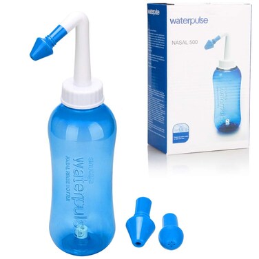 500ml Sinus Rinse and Nasal Irrigation, Nose Care Perfect for Cleaning Your Sinuses Nose Allergies, Colds, and General Hygiene for Adult &amp; Kid BPA Free Nasal Wash Bottle Soothing Wash(Blue)