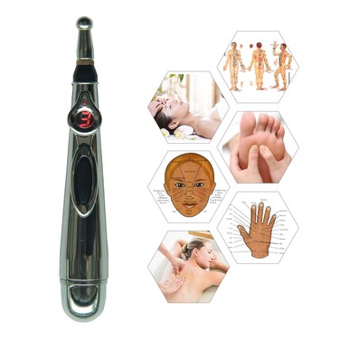 Electronic Meridian Acupuncture Pen - Acupressure Meridian Energy Massage Pen with Multiple Treatment Tips
