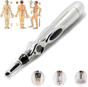 Zeerkeer Acupuncture Pen 3-in-1 Electronic Acupuncture Pen for Pain Relief, Powerful Meridian Energy Pulse Massage Pen, Includes Massaging Gel