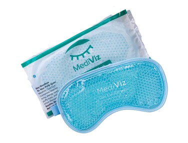 Cooling Gel Eye Mask- Reusable Cold Eye Mask for Puffy Eyes, Allergies, Sinuses - Soothes Dark Circles &amp; Aids with Headaches - Comfortable &amp; Easy to Use with Stretchy Band - Blue
