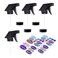 Replacement Spray Nozzles and Storage Caps for 8oz / 16oz Essential Oil Bottles. 4 Trigger Sprayers with Fine Mist, Powerful Stream and 'Off' Settings, 4 Storage Caps, 78 Labels.