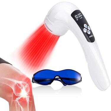 Red Light Therapy Device, Cold Light Therapy Device with LED Display for Muscle Pain Relief, Portable Handheld Infrared Light Therapy for Human/Pets (4 Levels+3 Timer Settings)