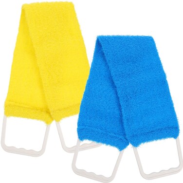 HEALIFTY Bath Scrubber Towel Exfoliate Back Strip Shower Back Massage Scrubber Belt(Random Color)