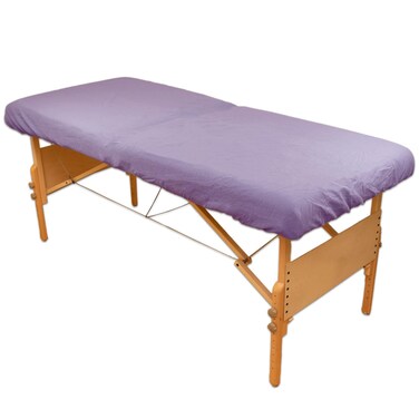 Body Linen Comfort Deluxe Flannel Massage Table Fitted Sheet. Premium Quality 100% Cotton Therapy Table Sheets. Elastic All Around for a Great Fit on Your Massage Bed - Color: Dahlia Purple