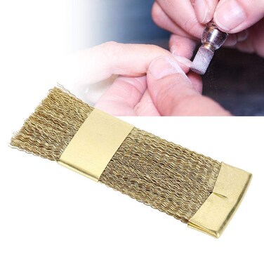 Nail Art Bits Cleaning Brush, Copper Wire Drill Cleaner for Manicure Accessories