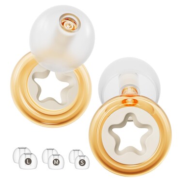 Block Snoring Suppleness Earplug Noise Reduction for Work Yellow Ring Hearing Protection,Reusable and Noise Canceling,3 Pairs S-L Ear Plugs,-26 db,Sleep Earplugs for Study,Travel