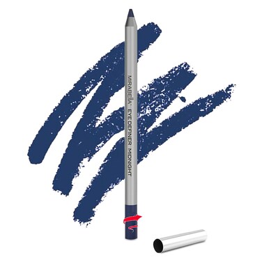 Mirabella Eye Definer &amp; Antioxidant Infused Cream Eye liner - Ultra Pigmented Gel Eyeliner Pencil with Retractable Design, Sharpener Included - Midnight