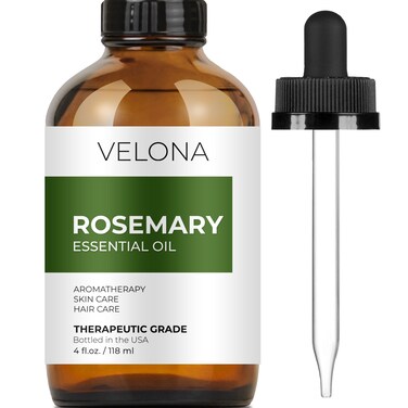 velona Rosemary Essential Oil - 4 Fl Oz   Hair growth   Therapeutic Grade 100% Pure and Natural   for Aromatherapy Diffuser, Massage, Skincare, Haircare, Soapmaking