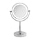 Zadro 9" Round LED Makeup Mirror with Lights and Magnification 5&amp;10X/1X AA Battery Operated Swivel Lighted Makeup Mirror