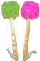 Shower Loofah Body &amp; Back Scrubber - Exfoliating Loofah luffa loofa Bath Brush On a Stick - with Long Wooden Handle Back Brush for Men &amp; Women - Easy Reach Body Wash &amp; Lotion Applicator 2-Pack