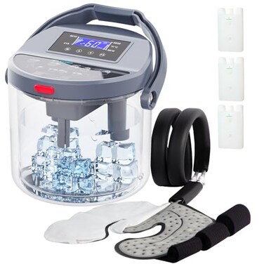 Cold Therapy Machine with Programmable Timer, Ice-Machine-for-Knee-After-Surgery, Knee Replacement Recovery Equipment, Cryotherapy Pain Relief w/Compression Pad for Shoulder, Ankle, Hip