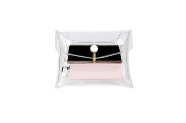 1 Pc Mini PVC Makeup Bag Small Clear Plastic Cosmetic Organizer Bag Pouch with Snap Closure for Vacation Travel, Bathroom Organizing Cosmetic Bags