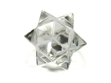 Jet 1 Pcs Clear Quartz Crystal Orgone 12-Point Merkabah Star for Healing - Panic Balancing Meditation Tool Use (0.75-1 inch, 8-10 Grams)