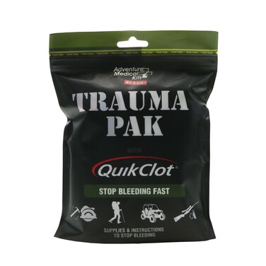 Adventure Medical Kit Trauma Pak First Aid Kit with QuikClot - First Aid Kit for Emergency Supplies, Camping Essentials &amp; More - Compact Trauma Kit with Gloves, Alcohol Swabs, Bandages &amp; More