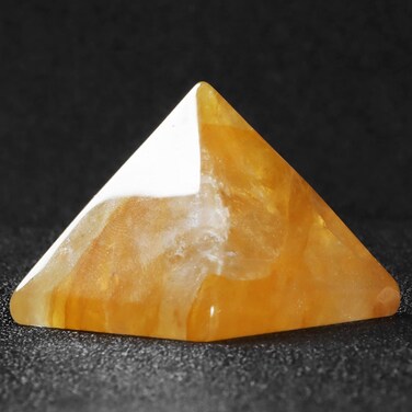 SMQ 1.6" Ocean Jasper Crystal Pyramid Chakra Stones,Hand Carved Gemstone Collectible Positive Energy Generator,Reiki Healing Crystals Pyramid Protection Crystals Figurine Decoration with Gift Box