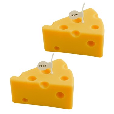 2PACK Cheese Shaped Scented Candle, Aroma Soy Wax Decorative Candlefor Photo Prop Birthday Wedding Holiday Party Gift,for Meditation Stress Relief Bath Yoga