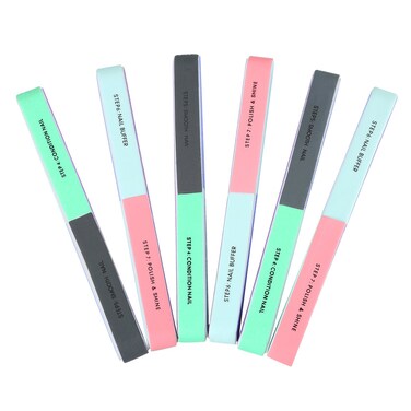 Multi Side Nail File and Buffers Nail Sanding Block Professional Filer Board and Shiners Cosmetic Manicure Suit for Home Salon, 7 Ways (6Pack)