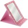Bling Portable Mirror Folding Travel Vanity Mirror with Desktop Standing Makeup Mirror for Cosmetics Beauty (Pink)