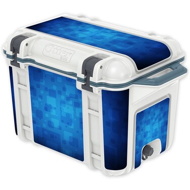 MightySkins (Cooler Not Included) Skin Compatible with OtterBox Venture 45 qt Cooler - Blue Retro   Protective, Durable, and Unique Vinyl Decal wrap Cover   Easy to Apply   Made in The USA