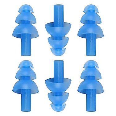 uxcell Waterproof Silicone Swimming Earplugs with Mushroom Design, 3 Pairs - Soft and Comfortable Ear Plugs Protection for Men Women, Blue