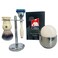 G.B.S Ultimate Wet Shaving kit for Men- 5 Blade Compatible Razor, 5 Blade, Badger Brush, Stainless Steel Shaving Bowl and Dual Stand for Razor and Shaving Brush, Ivory