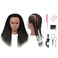 Mannequin Head with Human Hair for Hairdresser Training Braiding Styling Manikin Cosmetology Makeup Manican Doll Display Practice with Stand
