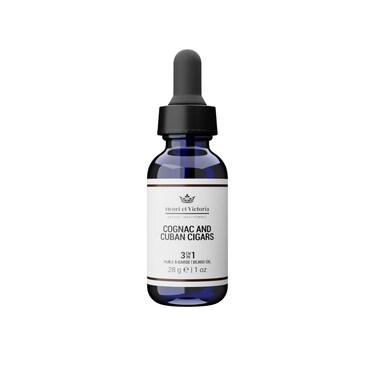 Beard Oil Cognac and Cuban Cigars Fragrance   Canadian Made by Skilled Artisan   Moisturizing, Non-Greasy, Natural Ingredients   28g (1oz)
