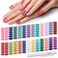 Nail Polish Strips Solid Color, DANNEASY 24 Sheets Adhesive Nail Polish Stickers Nail Wraps for Women 1Pc Nail File, Cuticle Stick