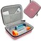 Hard Travel Case for Asthma Inhaler, Inhaler Spacer Case for Kids and Adults, Masks, Asthma Accessories Case with Mesh Pocket for Medicine and Other Accessories, Pink (Case Only)