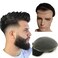 NLW human hair toupee for men with HD Soft fine Swiss lace 10x8" base prosthesis mens patch units implant Straight hair pieces hair replacement system for man #1b Off black