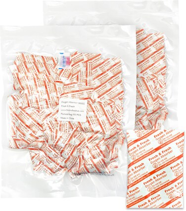300 CC [200 Packets] Premium Oxygen Absorbers for Food Storage, Oxygen Scavengers Packets(2 Bag of 100 Packets) - ISO 9001 Certified Facility Manufactured Oxygen Absorbers
