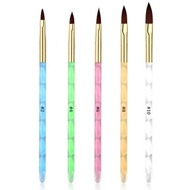 5Pcs UV Gel Acrylic Nail Brush Set for Nail Art Tips Builder and Painting
