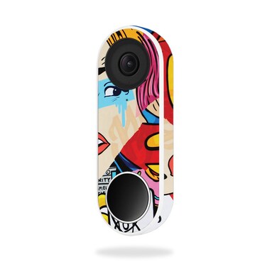 MightySkins Skin Compatible with Nest Hello Video Doorbell - Cartoon Mania   Protective, Durable, and Unique Vinyl Decal wrap Cover   Easy to Apply, Remove, and Change Styles   Made in The USA