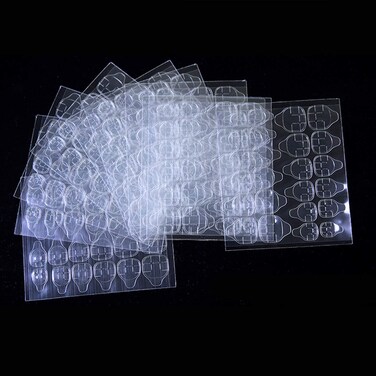240PCS (10Sheets) Transparent Double-Side Glue Nail Sticker Adhesive Flexible Fake Nail Tips Adhesive Tabs Nail Glue