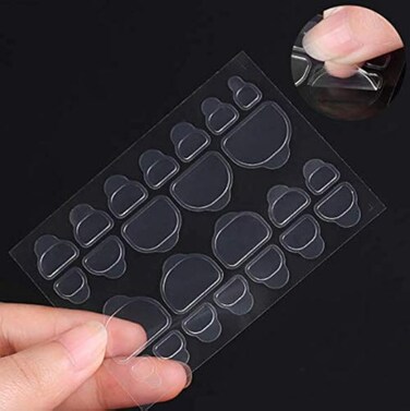240PCS (10 Sheets) Environmental Protection Transparent and Invisible Nail Sticker Waterproof Nail Sticker Jelly Double-Sided Adhesive Toenail Sticker