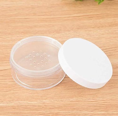 2PCS 50ML Plastic Empty Clear Make-up Loose Powder Container Case, Soft Sponge Powder Puff Case White Lid and Sifter Foundation Box