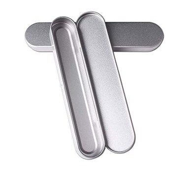 2 Pcs 7 x 1.5 x 0.8 Inch Empty Hinged Tin Box Container for Pen Pencil,Makeup Brushes,Syringe and Ect
