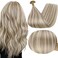 Full Shine U Tip Hair Extensions Human Hair 18 Inch Keratin Bond Hair Extensions Utip Color 18 Ash Blonde Highlights 613 Bleach Blonde Pre Bonded Fusion Extensions 50 Strands 50 Grams