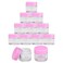 Beauticom High-Graded Quality 7 Grams/7 ML (Quantity: 12 Packs) Thick Wall Clear Plastic LEAK-PROOF Jars Container with PINK Lids for Cosmetic, Lip Balm, Lip Gloss, Creams, Lotions, Liquids