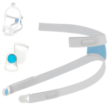 Befiy Replacement Headgear Strap Compatible with Air-Fit F-30i, Flexible Elasticity Strap, Great Value Comfort Soft Material for a Snugly Fit, Gray and Blue Color